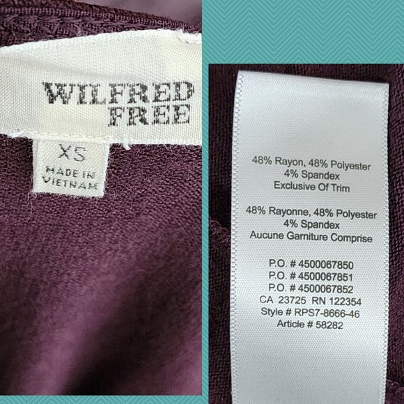 Wilfred Free Heathered Burgundy Knit Oversized Gail Tunic - Picture 4 of 4